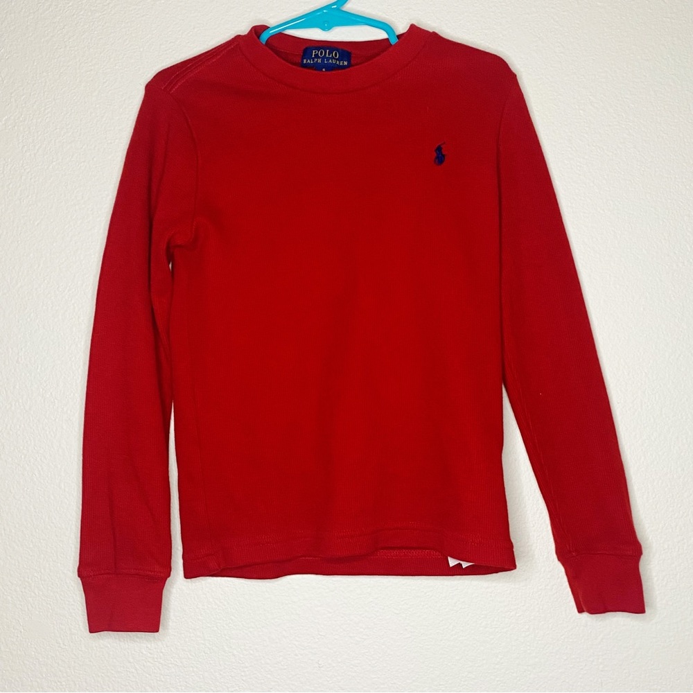 RALPH LAUREN Boys Red Long Sleeve Shirt